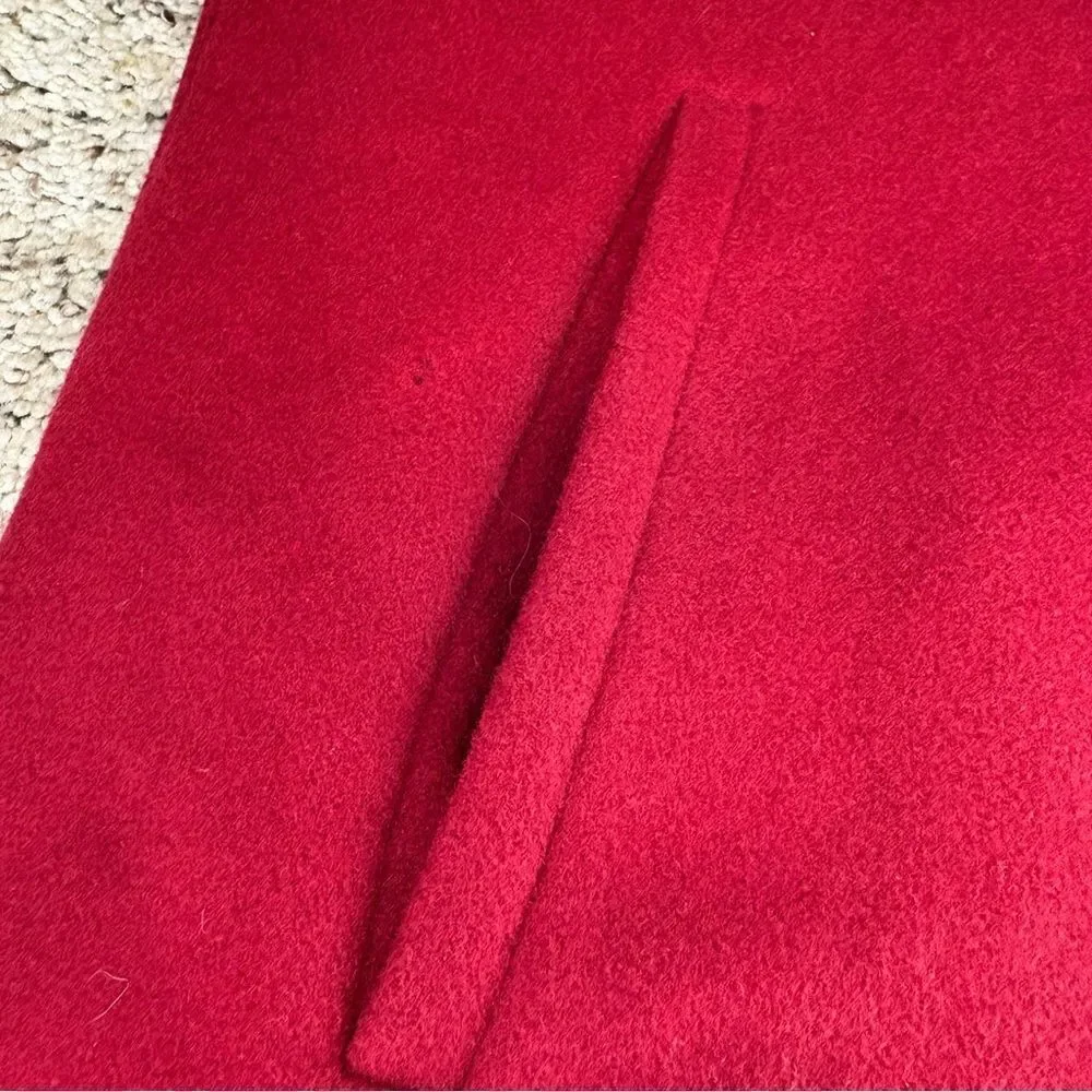 Calvin Klein Red Wool and Cashmere Coat with Zipper Front. Size M. Great Cond!!